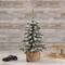 15" Unlit Flocked Mini Village Pine Artificial Potted Christmas Tree